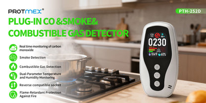 252 D Real Time Monitoring of Carbon Monoxide, Combustible Gas Detection, Smoke Detection, Reverse Compatible Socket,