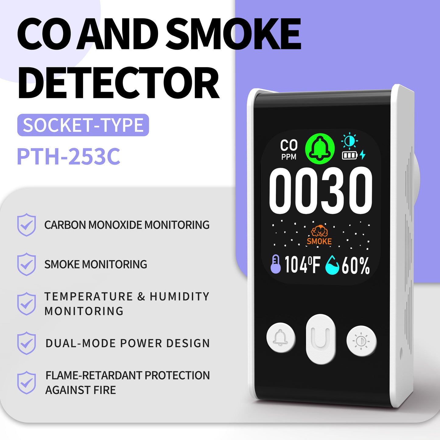 Carbon Monoxide detector, Smoke Monitoring, Temperature and Humidity Monitoring , Dual Mode Power Design