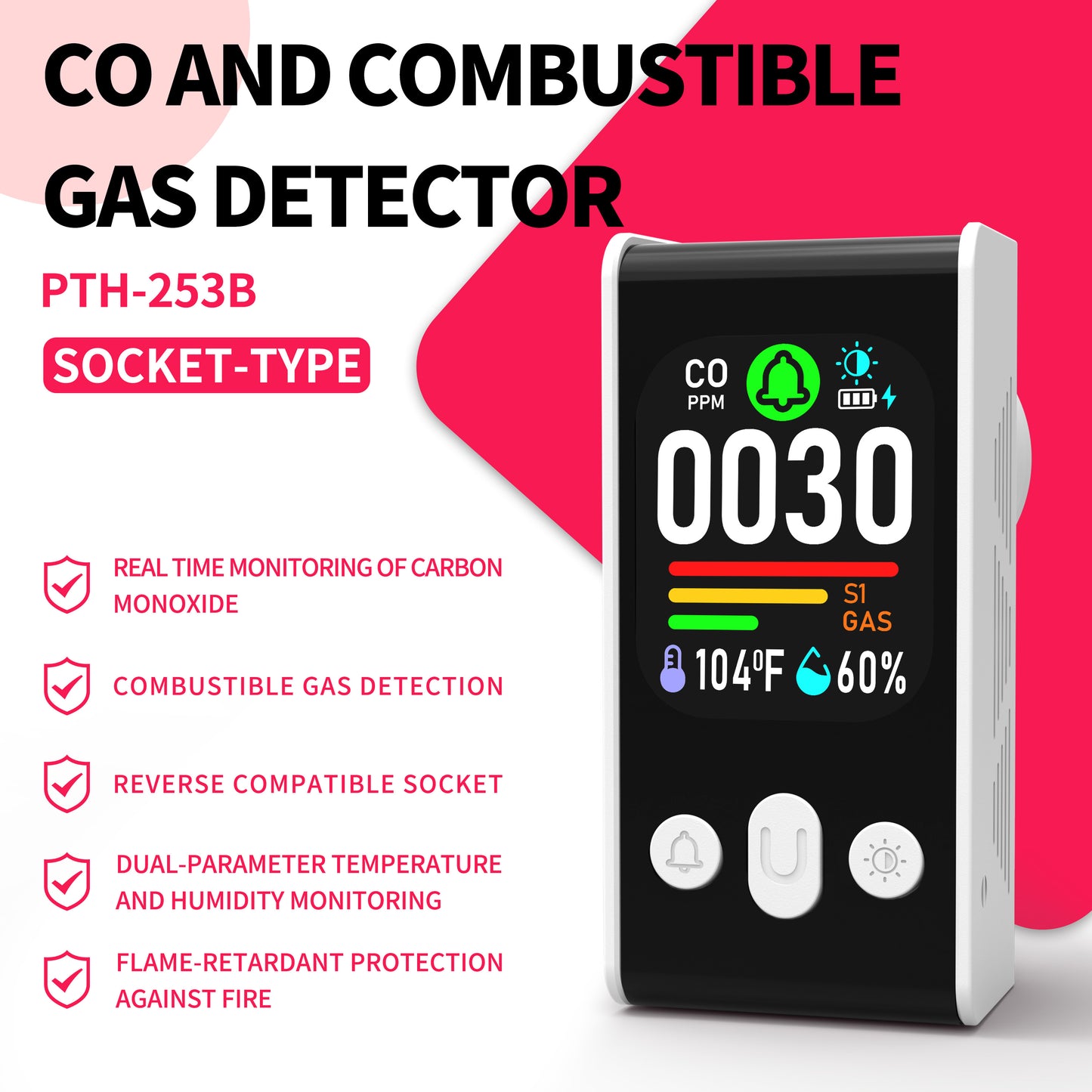 253 B Reverse Compatible Socket, Dual-Parameter Temperature and Humidity Monitoring