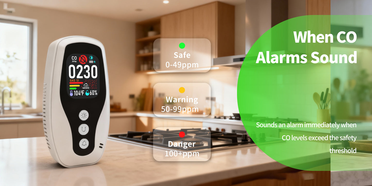 252 D Real Time Monitoring of Carbon Monoxide, Combustible Gas Detection, Smoke Detection, Reverse Compatible Socket,
