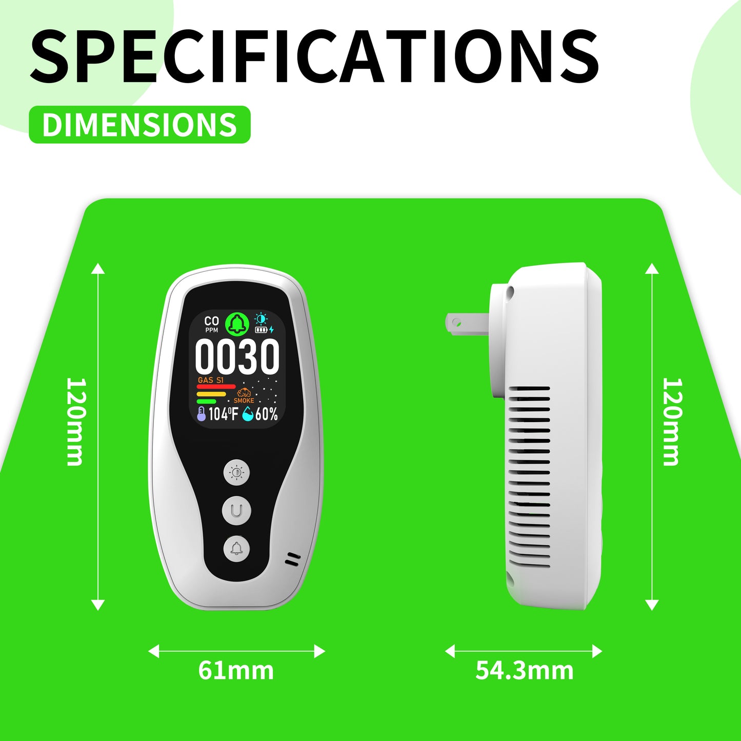 252 D Real Time Monitoring of Carbon Monoxide, Combustible Gas Detection, Smoke Detection, Reverse Compatible Socket,