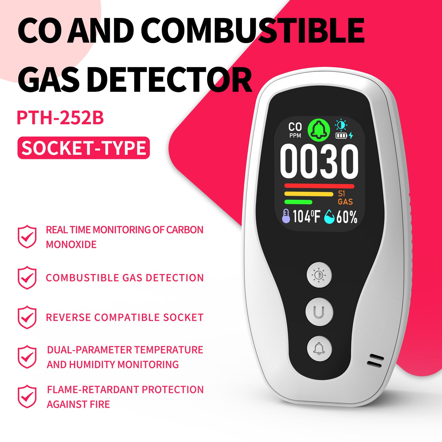 252 B Carbon Monoxide Monitoring, Combustible Gas Detection, Temperature and Humidity Monitoring.