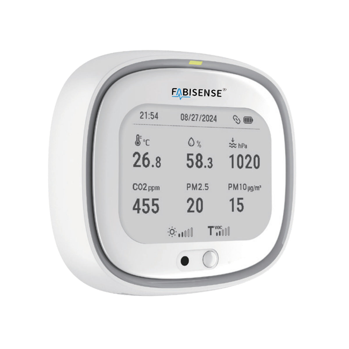 FABISENSE BAA-08L LoRaWAN Indoor Air Quality Monitor | 8-in-1 Environmental Sensor with E-Ink Display