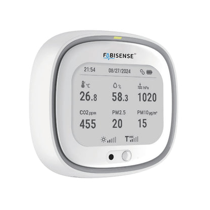 FABISENSE BAA-08L LoRaWAN Indoor Air Quality Monitor | 8-in-1 Environmental Sensor with E-Ink Display