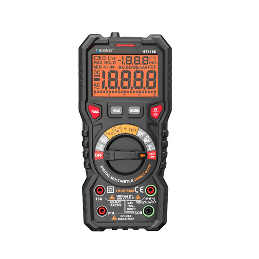 FABISENSE HT118E High-Precision Digital Multimeter 20000 Counts True RMS Auto-Ranging Tester with LCD Dual Display, Bargraph & Temperature