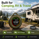 ABISENSE PTH-10D+ Portable CO Detector for Camping & RV with Barometric Pressure, Bluetooth App, Temperature & Humidity