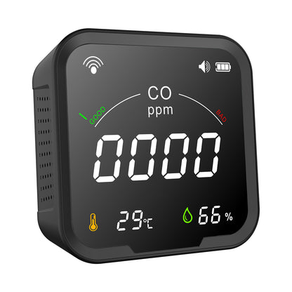 FABISENSE 9DW 3-in-1 WiFi CO Detector | Tuya App | 4" Color LCD | CO, Temp & Humidity | 90H Battery | Type-C | for Home & Travel