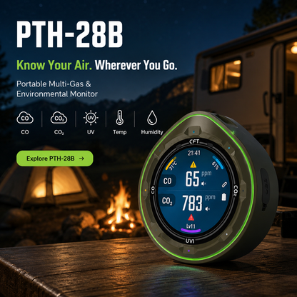 FABISENSE 28B Portable CO & CO₂ Air Quality Monitor for Camping & RV