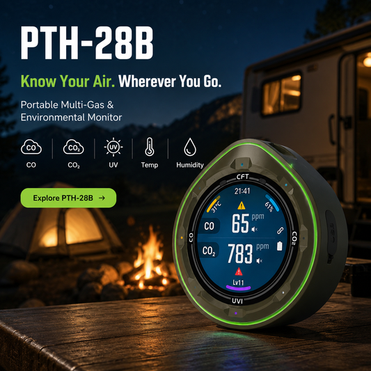FABISENSE 28B Portable CO & CO₂ Air Quality Monitor for Camping & RV