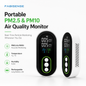 FABISENSE 26P Portable PM2.5 & PM10 Air Quality Monitor with Temperature, Humidity and Alarm