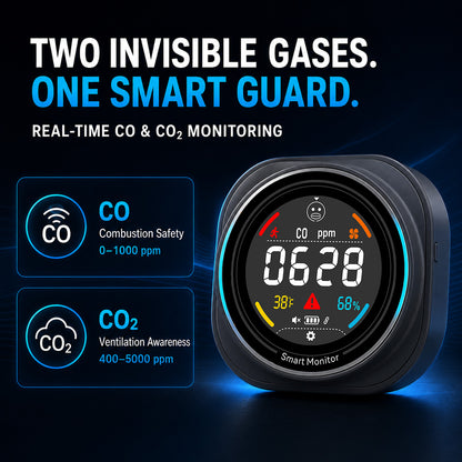 FABISENSE 281BW Portable WiFi Carbon Monoxide & CO₂ Monitor for Home, RV & Camping