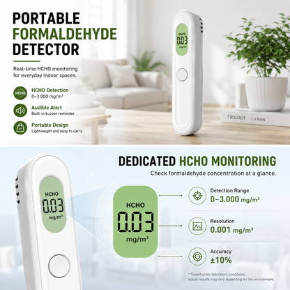 FABISENSE 22A Portable Formaldehyde Detector – HCHO Air Quality Monitor with Audible Alert