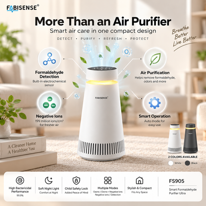 FABISENSE FS905 Smart Air Purifier Ultra | Whole-Home Gaseous Defense | Intelligent High-Precision Sensor | Clears Formaldehyde