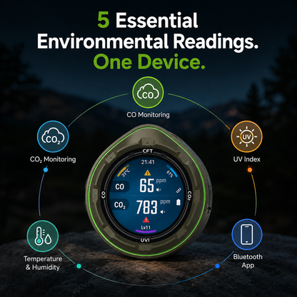 FABISENSE 28B Portable CO & CO₂ Air Quality Monitor for Camping & RV