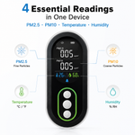 FABISENSE 26P Portable PM2.5 & PM10 Air Quality Monitor with Temperature, Humidity and Alarm