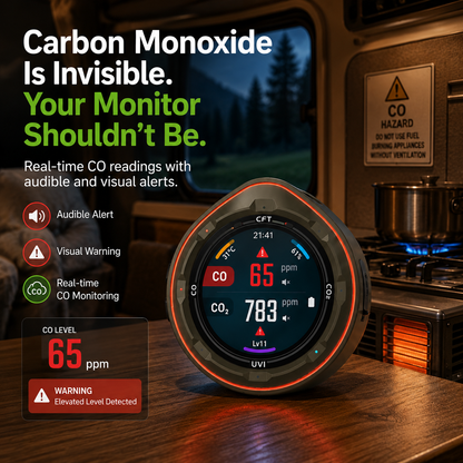 FABISENSE 28B Portable CO & CO₂ Air Quality Monitor for Camping & RV