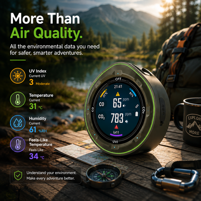 FABISENSE 28B Portable CO & CO₂ Air Quality Monitor for Camping & RV