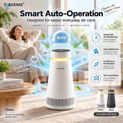 FABISENSE FS905 Smart Air Purifier Ultra | Whole-Home Gaseous Defense | Intelligent High-Precision Sensor | Clears Formaldehyde