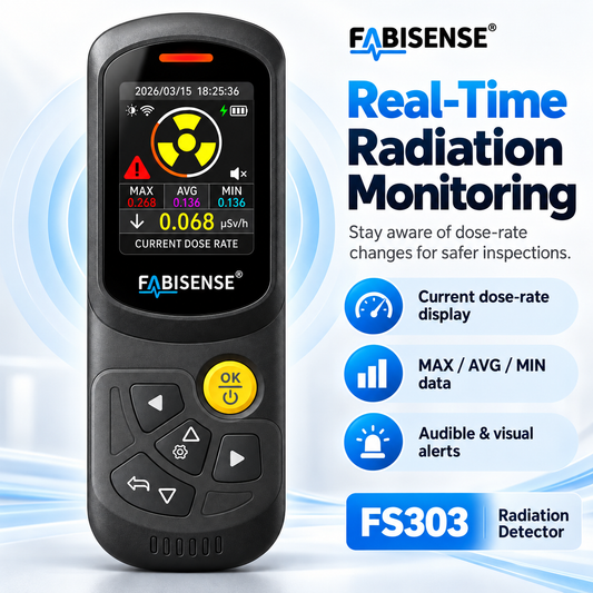 FABISENSE FS303 Radiation Detector | Portable Radiation Monitor with Real-Time Dose Rate Display