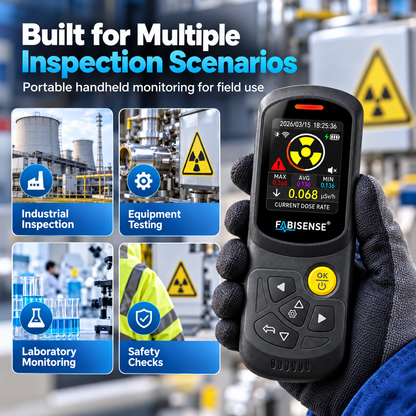 FABISENSE FS303 Radiation Detector | Portable Radiation Monitor with Real-Time Dose Rate Display