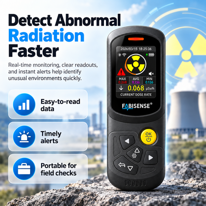 FABISENSE FS303 Radiation Detector | Portable Radiation Monitor with Real-Time Dose Rate Display