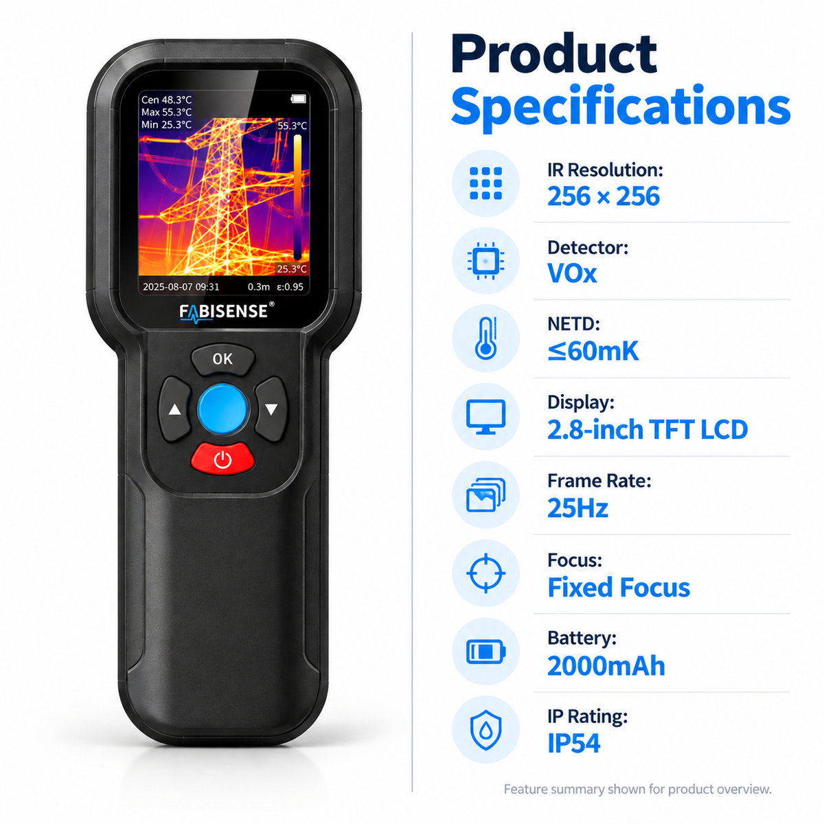 FABISENSE FS203C Thermal Imaging Camera 256×256 | High Resolution Infrared Thermal Camera
