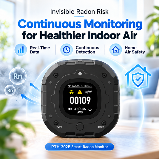FABISENSE PTH-302B 智能氡气监测仪 | Wi-Fi 连接式连续氡气检测仪