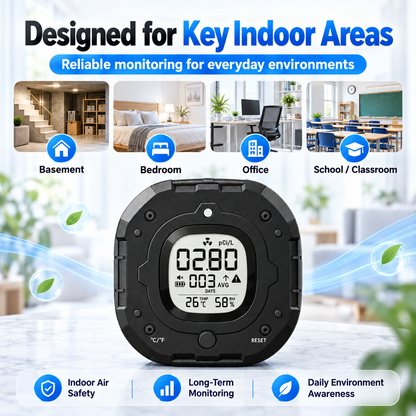 FABISENSE PTH-302A Radon Detector | Continuous Radon Monitor with Data Logging