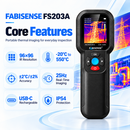 FABISENSE FS203A Thermal Imaging Camera 96×96 | Portable Infrared Thermal Imager