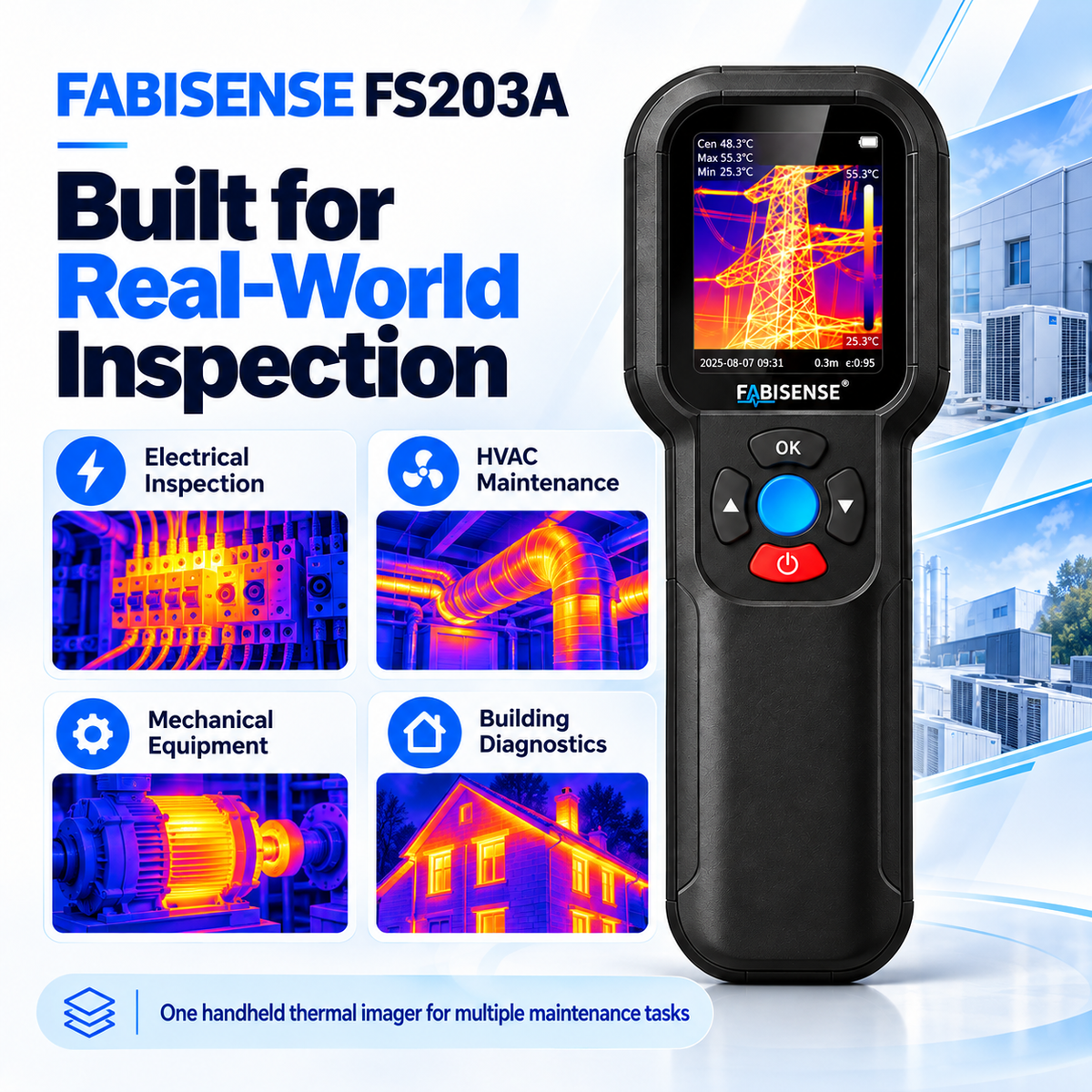 FABISENSE FS203A Thermal Imaging Camera 96×96 | Portable Infrared Thermal Imager