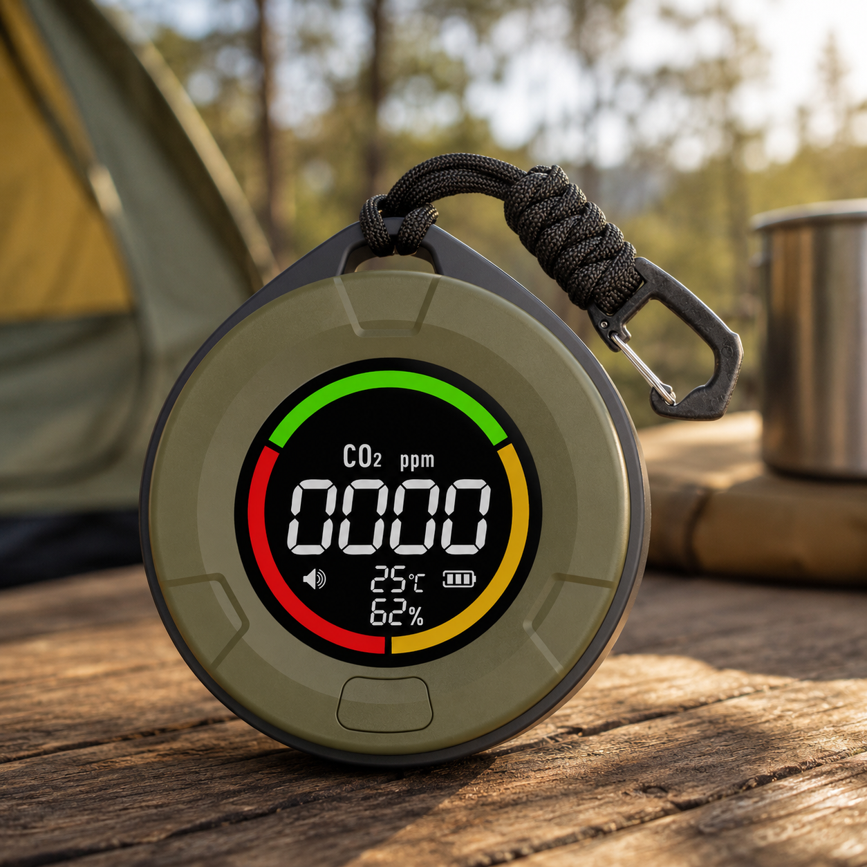 FABISENSE 10E 4-in-1 Portable CO & CO2 Monitor | 140H Battery | Magnetic Mount | CO, CO2, Temp & Humidity