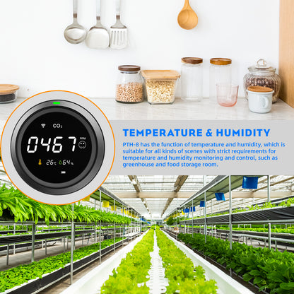 Monitor carbon dioxide levels in your home with the PTH-8 Wi-Fi Smart Carbon Dioxide Detector