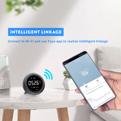 Monitor carbon dioxide levels in your home with the PTH-8 Wi-Fi Smart Carbon Dioxide Detector