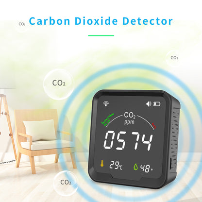 PTH-9CW Tuya WiFi CO2 Meter and Temperature Humidity Monitor Carbon Dioxide Detector Greenhouse CO2 Sensor with Light Indication