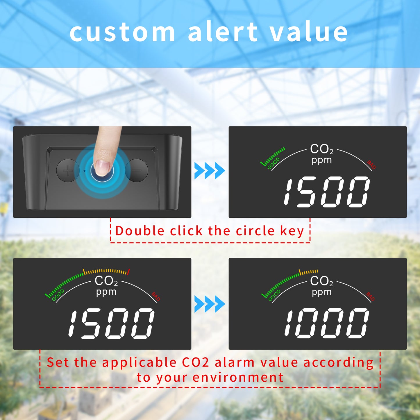 PTH-9CW Tuya WiFi CO2 Meter and Temperature Humidity Monitor Carbon Dioxide Detector Greenhouse CO2 Sensor with Light Indication