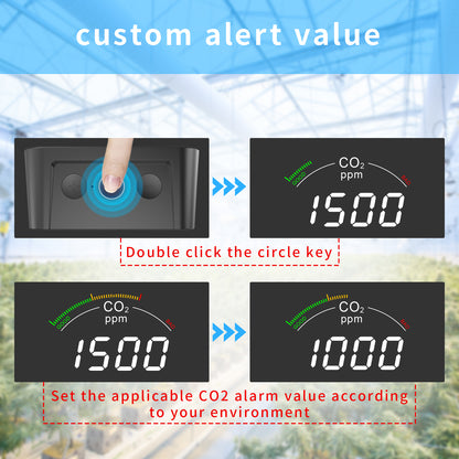 PTH-9CW Tuya WiFi CO2 Meter and Temperature Humidity Monitor Carbon Dioxide Detector Greenhouse CO2 Sensor with Light Indication