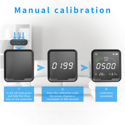 PTH-9CW Tuya WiFi CO2 Meter and Temperature Humidity Monitor Carbon Dioxide Detector Greenhouse CO2 Sensor with Light Indication
