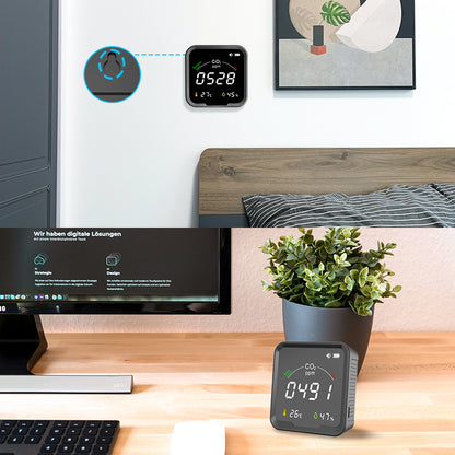 FABISENSE 9C 3-in-1 CO2 Detector | NDIR Sensor | 3-Color Alarm | CO2, Temp & Humidity | for Home & Office