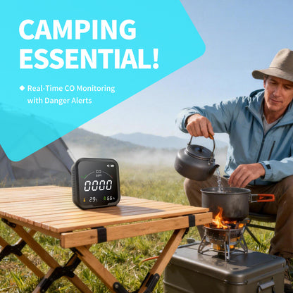 Protmex Portable 3 in 1 Multi-Function Carbon Dioxide Detector, Air Quality Monitor Real Time Monitoring Sensor/Temperature/Humidity/CO Alarm Monitor for Indoor Outdoor Travel Camping Car