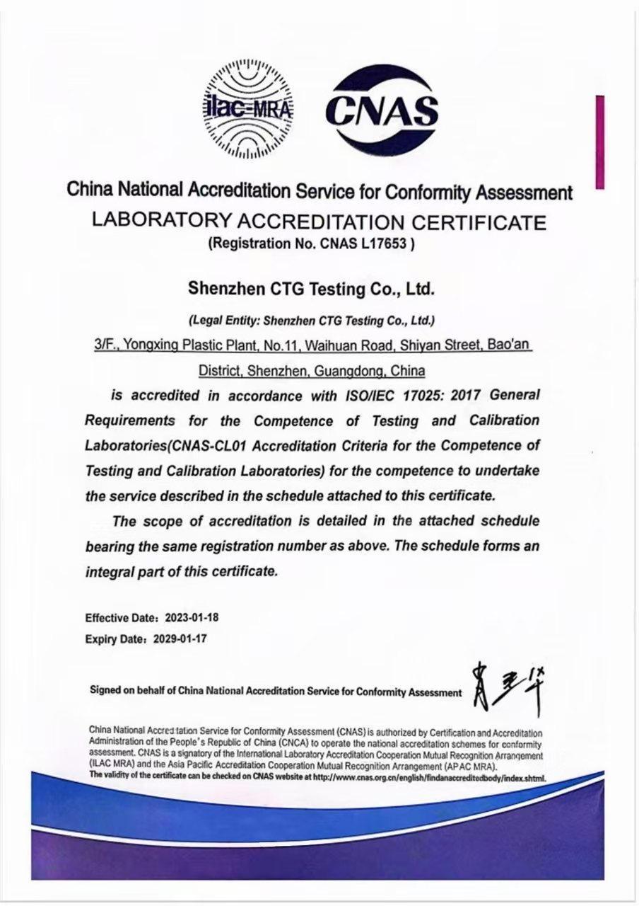 Fabisense CNAS certification documentation for carbon monoxide detector testing